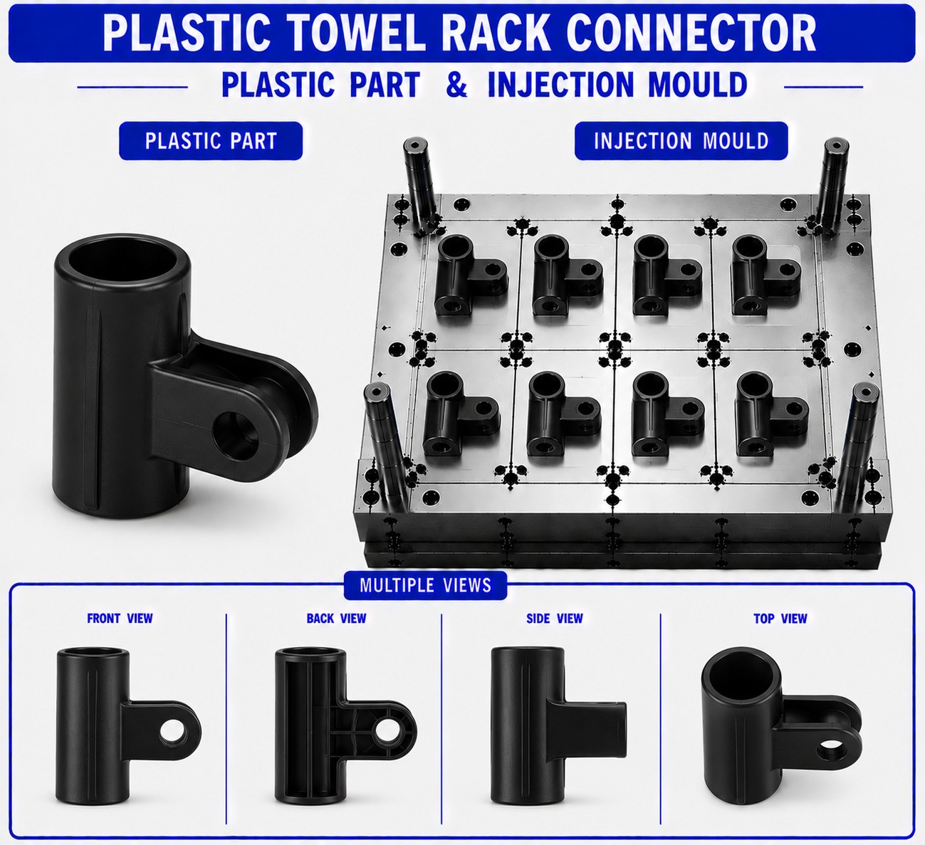 Plastic Towel Rack Connector Mould and Moulding Service